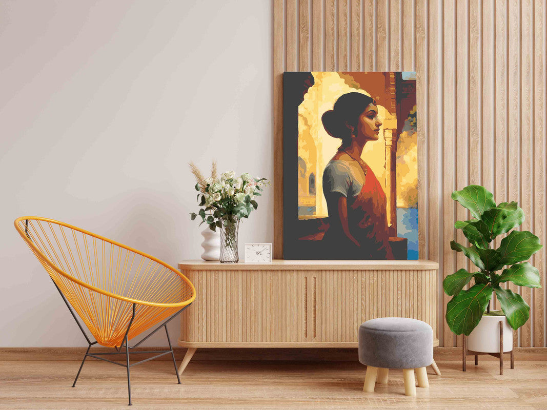 DIY Paint by numbers kit - Beautiful Indian Girl Paint by Numbers Kit