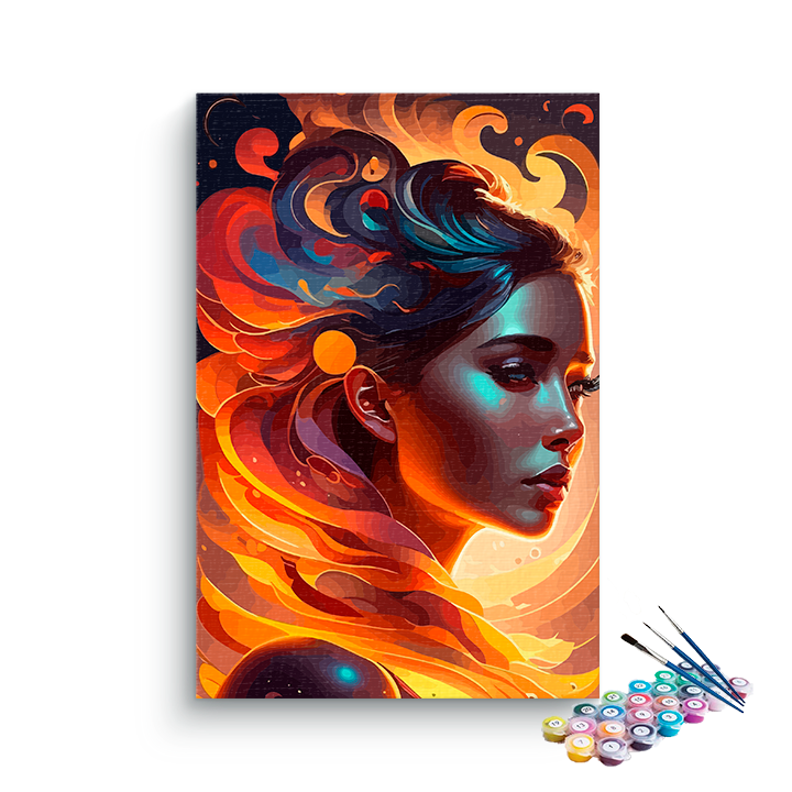 DIY Painting Kit -Beauty with Fire Paint by Numbers Kit