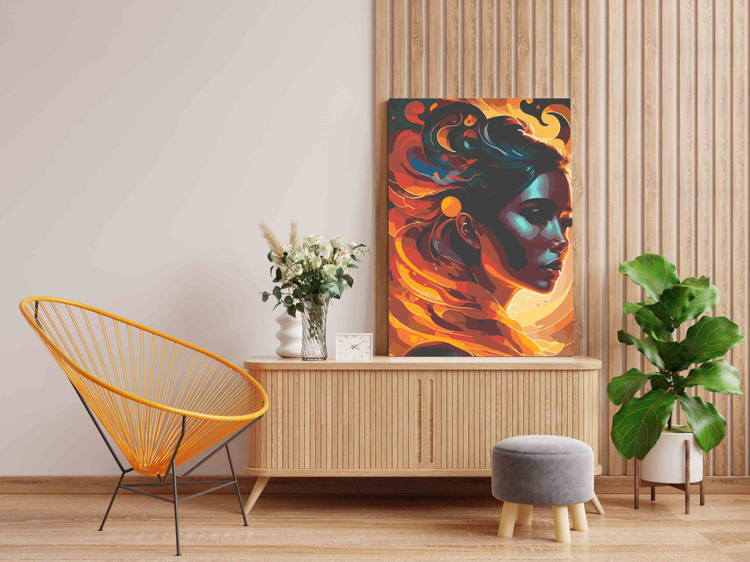 DIY Paint by numbers kit - Beauty with Fire Paint by Numbers Kit