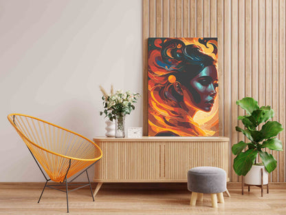 DIY Paint by numbers kit - Beauty with Fire Paint by Numbers Kit