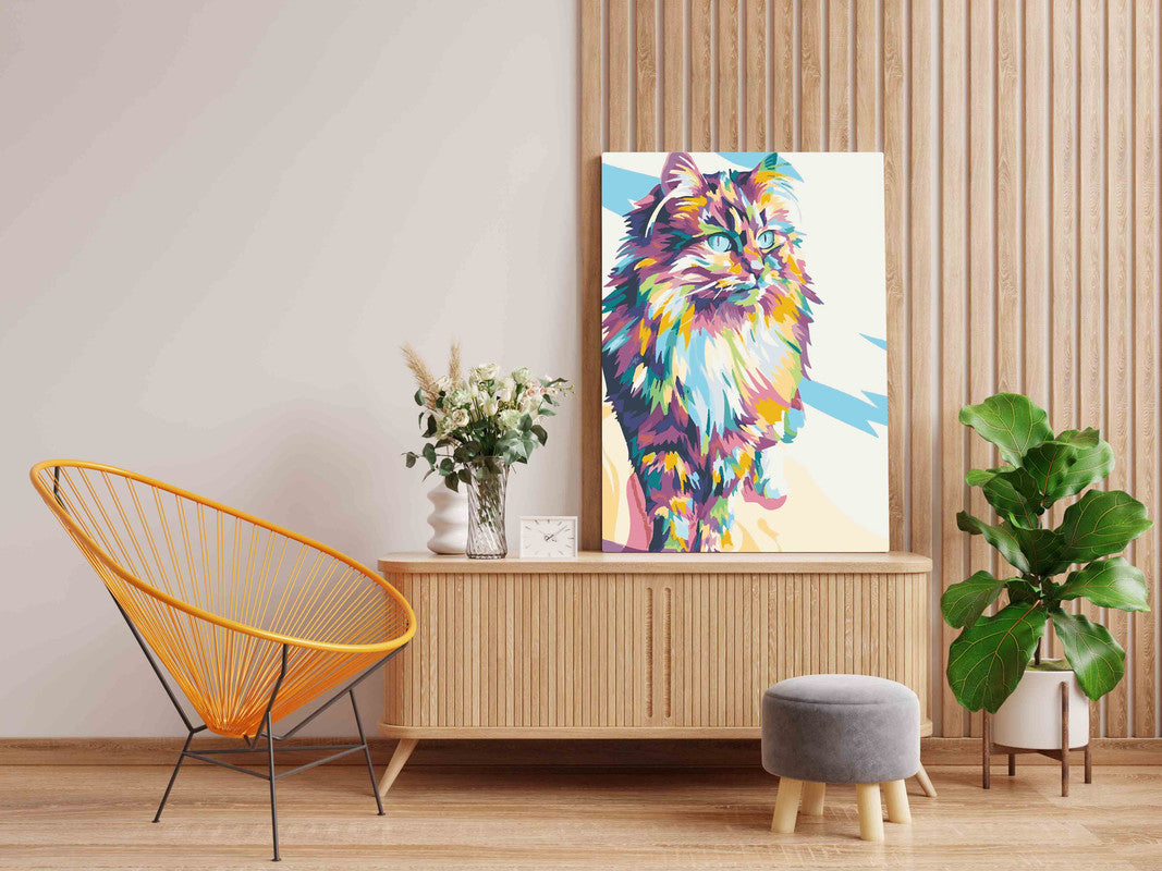 DIY Paint by numbers kit - Cat Abstract Standing Paint by Numbers Kit