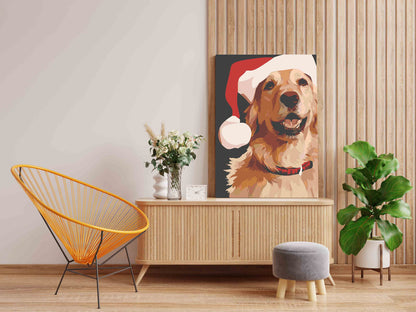 DIY Paint by numbers kit - Christmas Cute Dog Paint by Numbers Kit