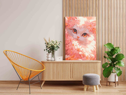 DIY Paint by numbers kit - Cute Pink Cat Paint by Numbers Kit