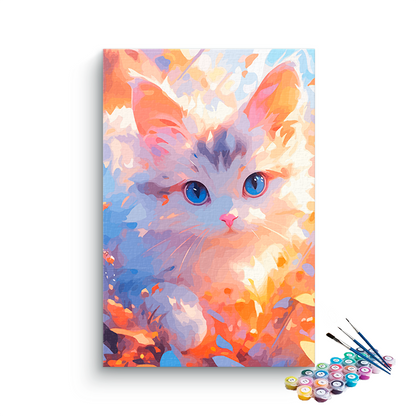 DIY Painting Kit -Cute Pink Kitten Paint by Numbers Kit