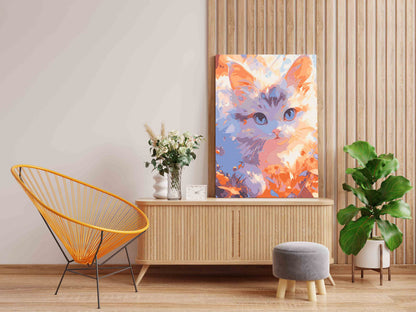 DIY Paint by numbers kit - Cute Pink Kitten Paint by Numbers Kit