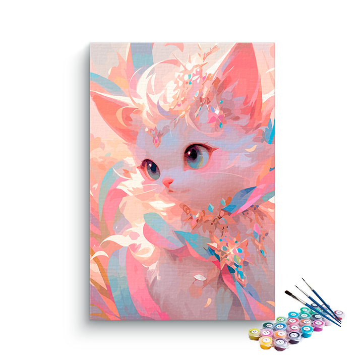 DIY Painting Kit -Cute royal kitten Paint by Numbers Kit