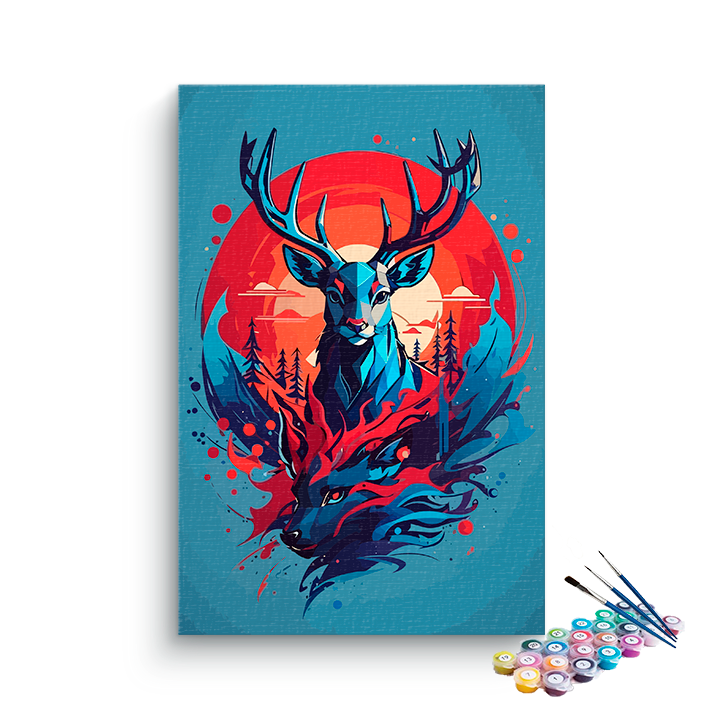 DIY Painting Kit -Deer Make Abstract Paint by Numbers Kit