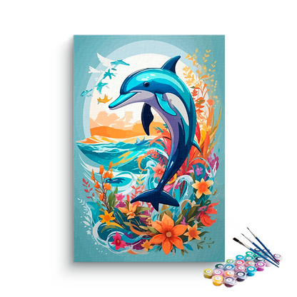 DIY Painting Kit -Dolphin & the sea Paint by Numbers Kit