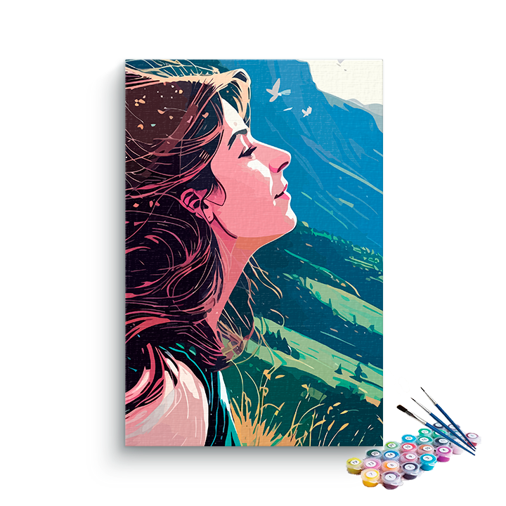 DIY Painting Kit -Happy Girl Paint by Numbers Kit