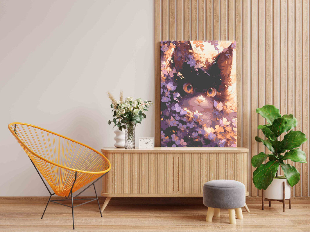 DIY Paint by numbers kit - Kitten in flowers Paint by Numbers Kit