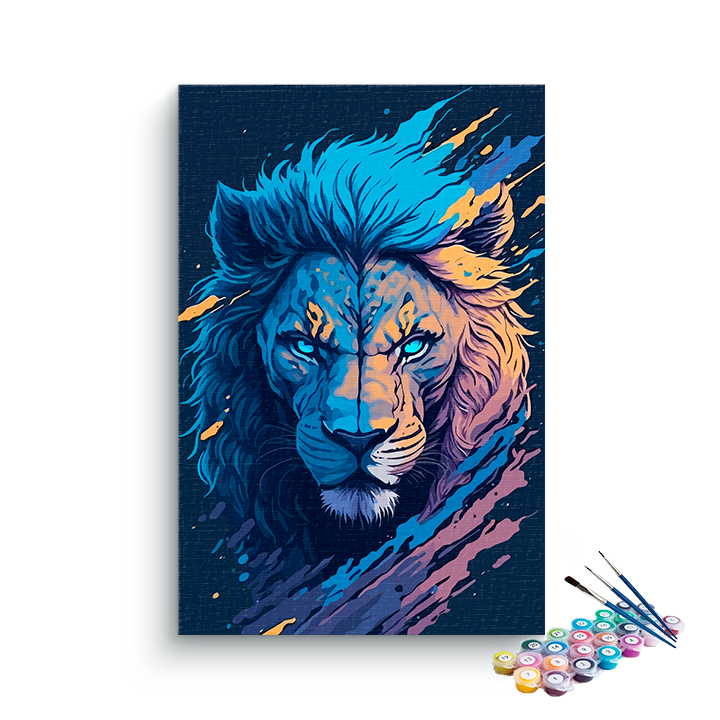 DIY Painting Kit -Lion Face Art Painting Paint by Numbers Kit