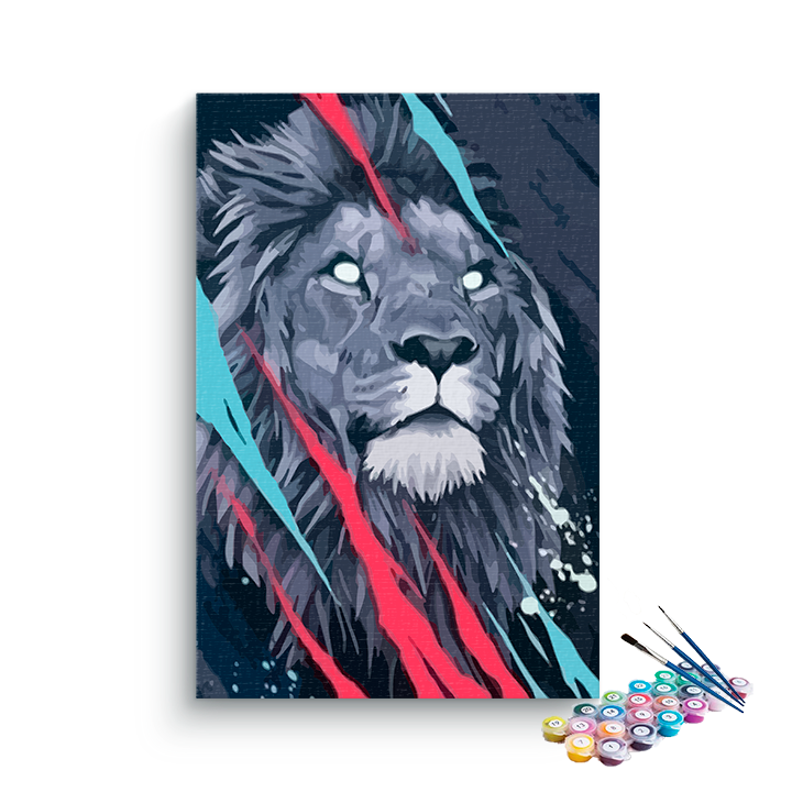 DIY Painting Kit -Male Lion Paint by Numbers Kit