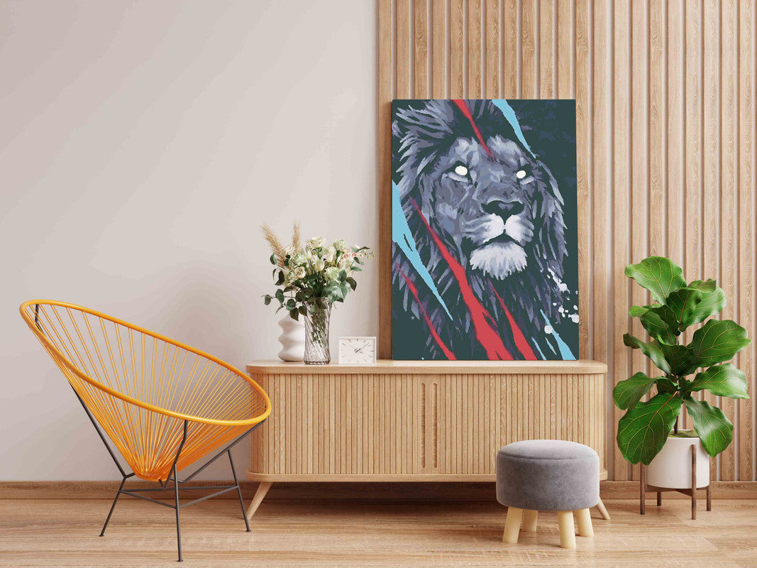 DIY Paint by numbers kit - Male Lion Paint by Numbers Kit