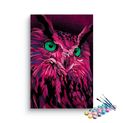 DIY Painting Kit -Pink Owl Paint by Numbers Kit