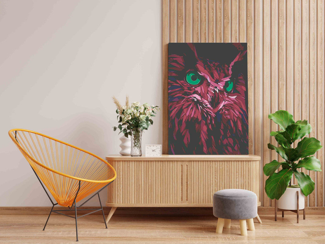 DIY Paint by numbers kit - Pink Owl Paint by Numbers Kit