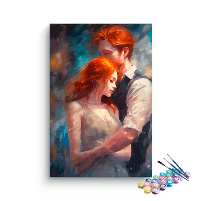 DIY Painting Kit -Red head Couples Paint by Numbers Kit