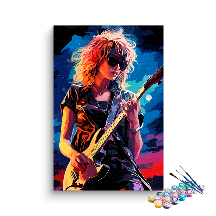 DIY Painting Kit -Girl Playing guitar Paint by Numbers Kit