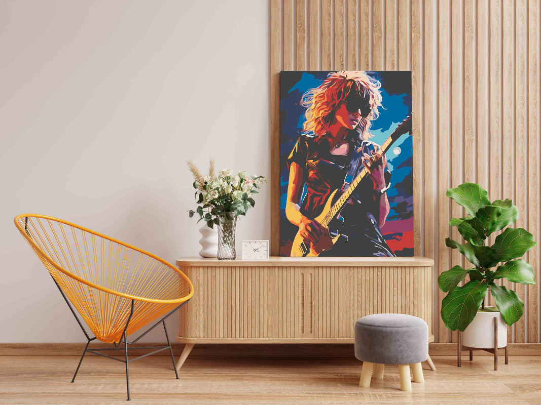 DIY Paint by numbers kit - Girl Playing guitar Paint by Numbers Kit