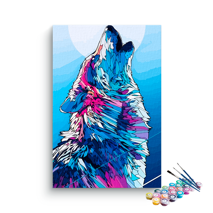DIY Painting Kit -Wolf Abstract Paint by Numbers Kit