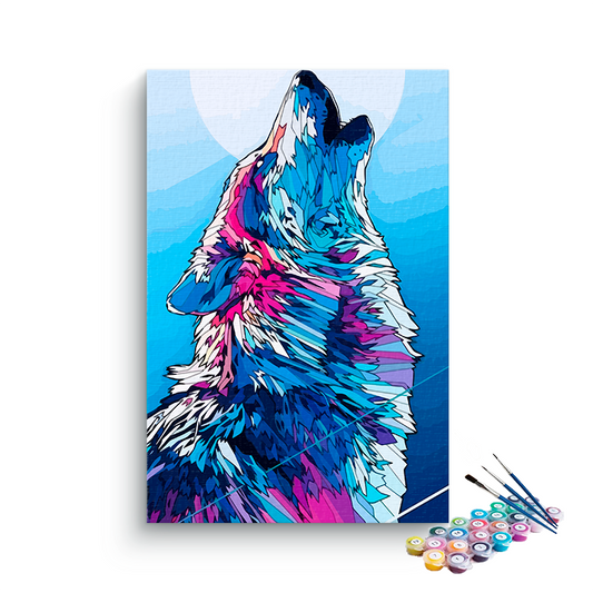 DIY Painting Kit -Wolf Abstract Paint by Numbers Kit