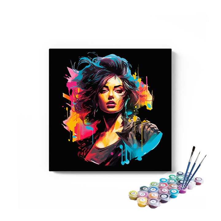 DIY Painting Kit -Colorful Girl Abstract Paint by Numbers Kit