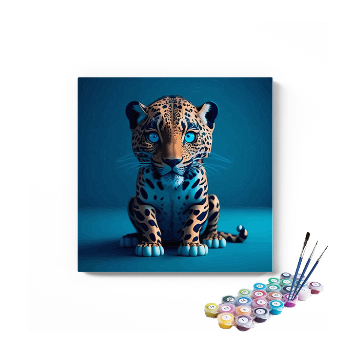 DIY Painting Kit -Baby Jaguar sitting Paint by Numbers Kit