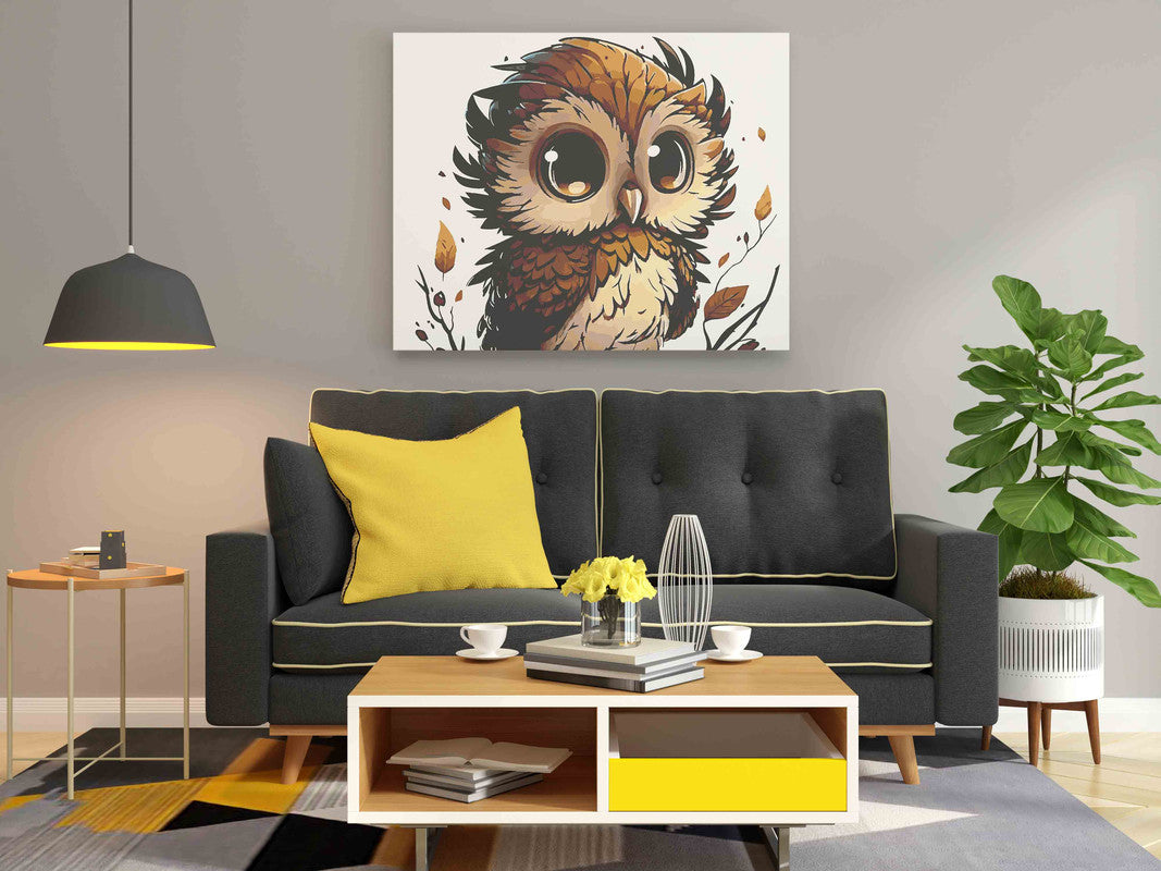 DIY Paint by numbers kit - Baby owl Paint by Numbers Kit