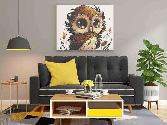 DIY Paint by numbers kit - Baby owl Paint by Numbers Kit