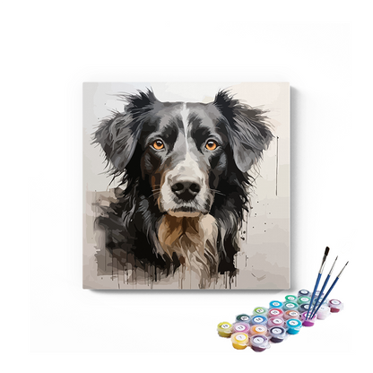 DIY Painting Kit -Black dog Painting Paint by Numbers Kit