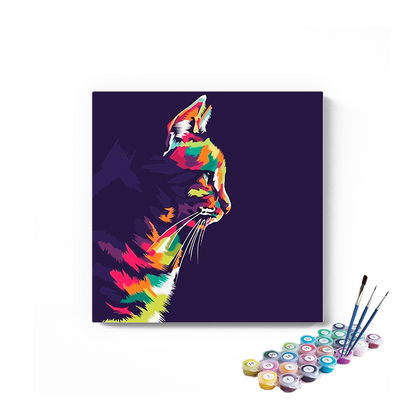 DIY Painting Kit -Cat Abstract painting Paint by Numbers Kit