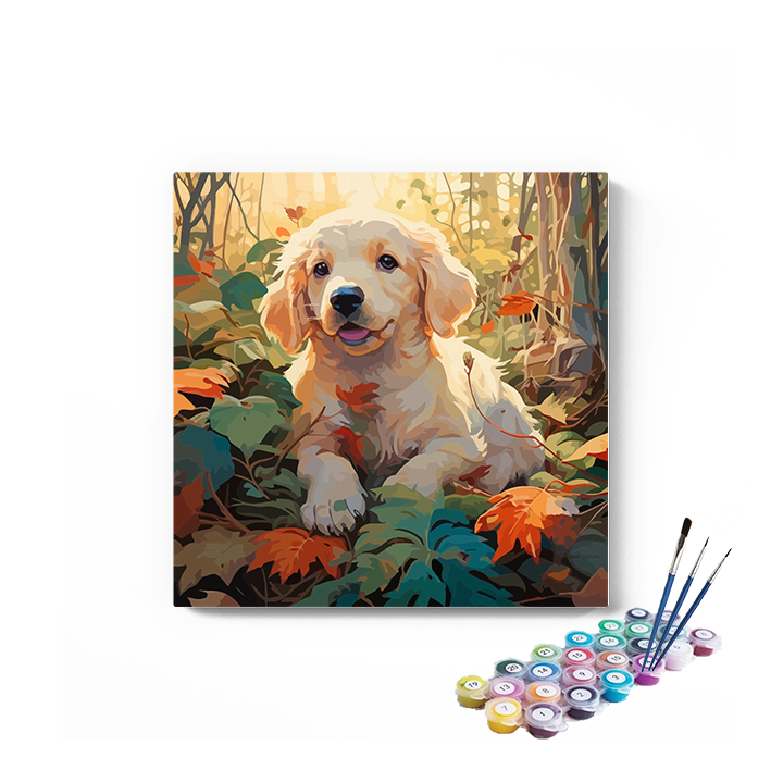 DIY Painting Kit -Cute puppy sitting Paint by Numbers Kit