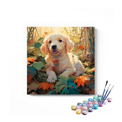 DIY Painting Kit -Cute puppy sitting Paint by Numbers Kit