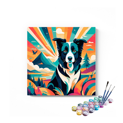 DIY Painting Kit -Dog Abstract Scenery Paint by Numbers Kit