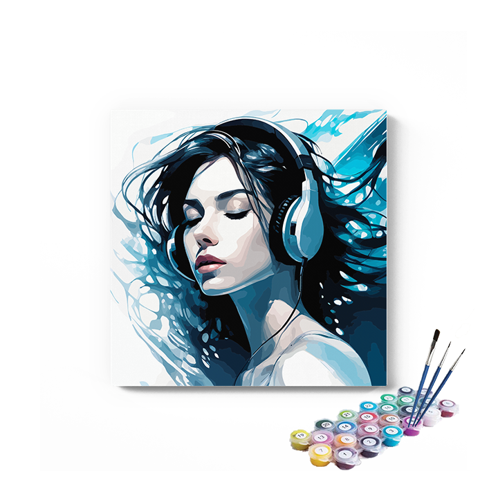 DIY Painting Kit -Girl Listening to music Paint by Numbers Kit