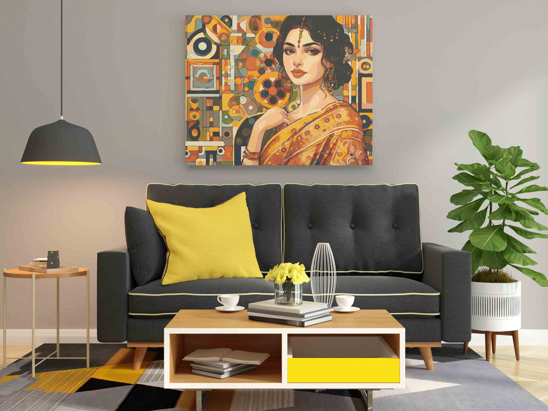 DIY Paint by numbers kit - Indian Girl Portrait Paint by Numbers Kit