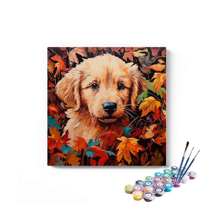 DIY Painting Kit -Puppy sitting in grass Paint by Numbers Kit