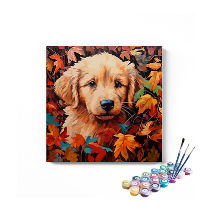DIY Painting Kit -Puppy sitting in grass Paint by Numbers Kit