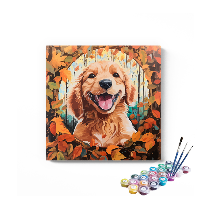 DIY Painting Kit -Puppy smiling Paint by Numbers Kit
