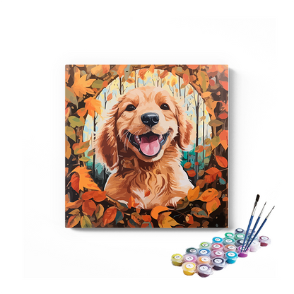 DIY Painting Kit -Puppy smiling Paint by Numbers Kit