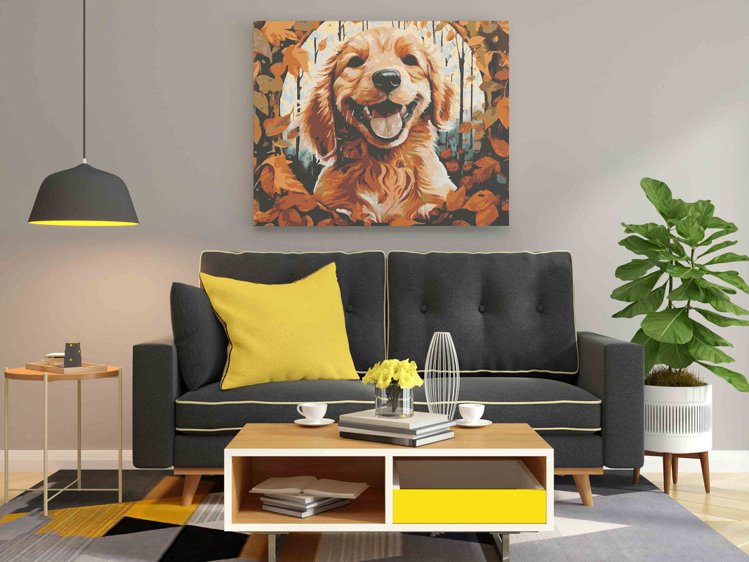DIY Paint by numbers kit - Puppy smiling Paint by Numbers Kit