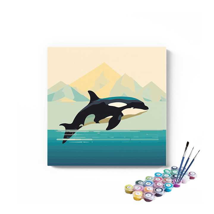 DIY Painting Kit -Fish Jumping in Sea Paint by Numbers Kit