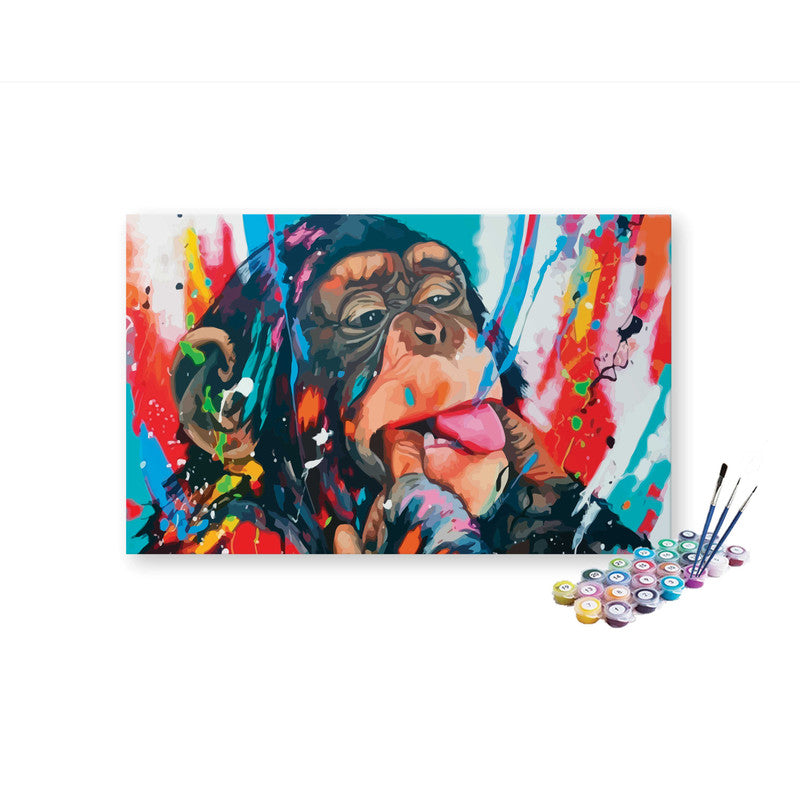 DIY Painting Kit -Playful Monkey Pop Art Paint by Numbers Kit