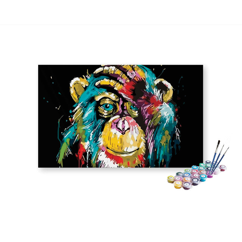 DIY Painting Kit -Vibrant Expression Monkey Paint by Numbers Kit