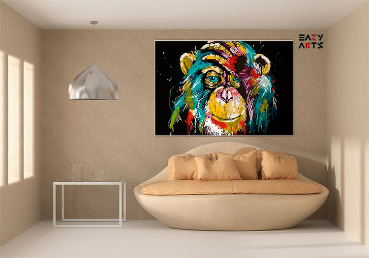 DIY Paint by numbers kit - Vibrant Expression Monkey Paint by Numbers Kit