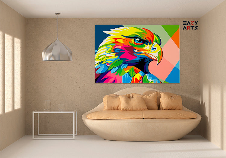 DIY Paint by numbers kit - Vibrant Eagle Pop Art Paint by Numbers Kit
