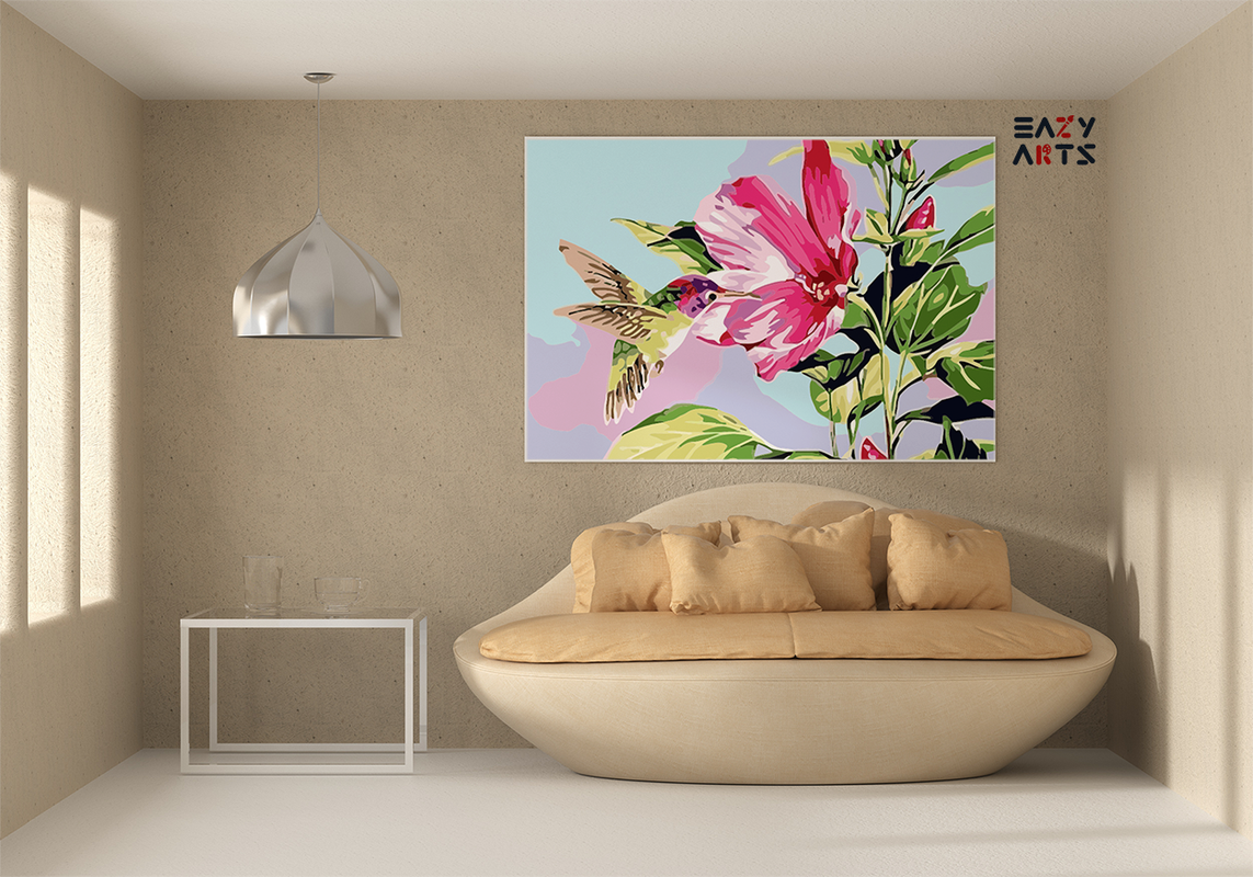 DIY Paint by numbers kit - Hummingbird Harmony A Vibrant Paint-by-Number Kit