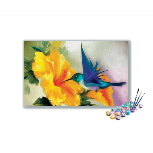 DIY Painting Kit -Vibrant Hummingbird A Colorful Paint-by-Number Kit
