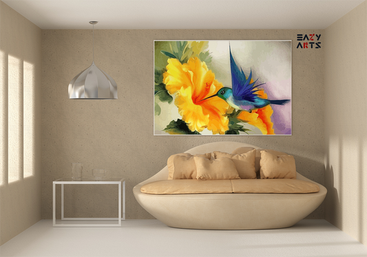 DIY Paint by numbers kit - Vibrant Hummingbird A Colorful Paint-by-Number Kit