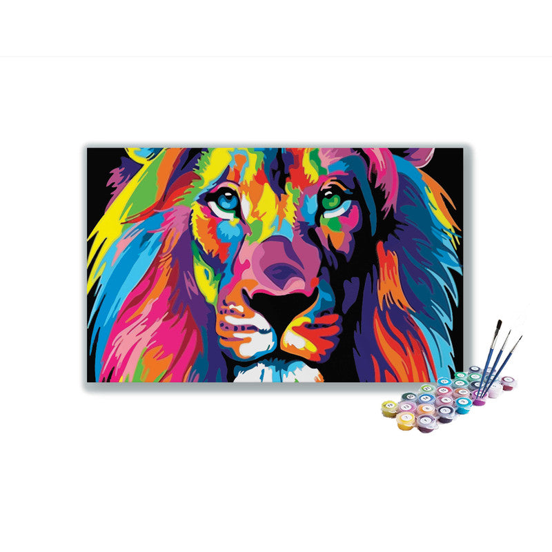 DIY Painting Kit -Colorful Lion A Vibrant Paint-by-Number Kit