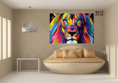 DIY Paint by numbers kit - Colorful Lion A Vibrant Paint-by-Number Kit
